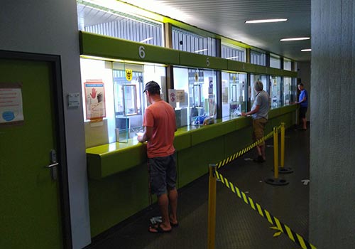 German customs counter at Weil am Rhein border crossing