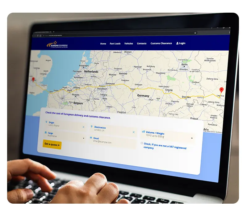A customer is visiting our Europe Express website